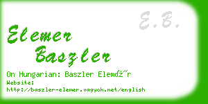 elemer baszler business card